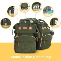 ISMGN diaper bag backpack insulated bottle pockets keeping drinks warm or cold.