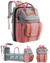 ISMGN diaper bag backpack with stroller straps enables hands-free travel and stroller attachment