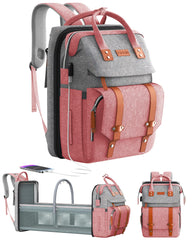 ISMGN diaper bag backpack with stroller straps enables hands-free travel and stroller attachment