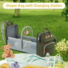 ISMGN diaper bag backpack stroller straps for convenient hanging on a stroller.