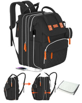 ISMGN extra-large diaper bag backpack front view showing ample storage for outings