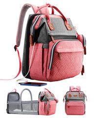 ISMGN diaper bag backpack with changing station offers an easy on-the-go changing surface.