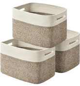 Issudata storage basket packaging highlights the three soft baskets for easy organization