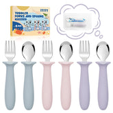 ITITT 6pc toddler utensils in soft colors ideal for transitional meals.