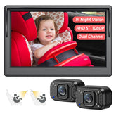Itomoro Baby Car Camera dual-channel display showing two backseat views for kids