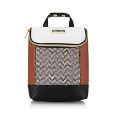 Itzy Ritzy insulated bottle bag coffee cream-stroller-attachment enables hands-free parenting on the go.