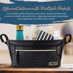 Itzy Ritzy vegan-leather finish is durable and wipe-clean for daily outings.