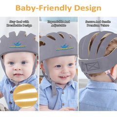 IULONEE gray helmet with adjustable Velcro strap for flexible sizing.