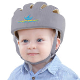 IULONEE baby head protector gray front view offering all-around protection during early steps.