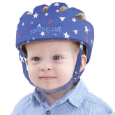 IULONEE Baby Head Protector Starry Blue front view provides gentle head cushioning during learning to walk