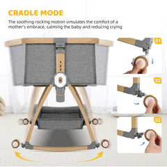 IUVKIMOM bassinet wood-grain frame adds warm nursery touch