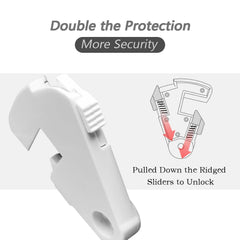 ILIVABLE Toggle Guard ridged slider closeup; shows locking mechanism in action.