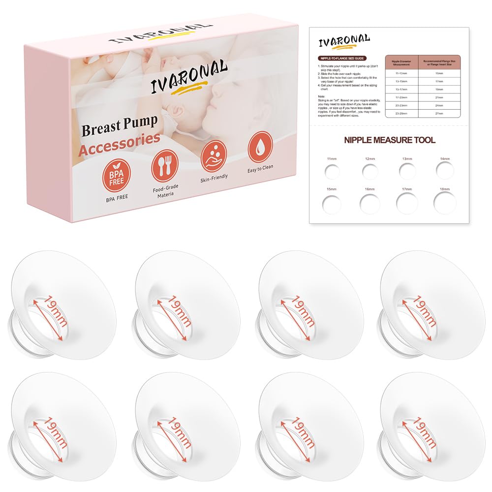 IVARONAL 19mm flange inserts compatible with Momcozy for comfortable pumping
