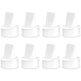 IVARONAL duckbill valves packaging shows 8-pack compatibility with Lansinoh pumps