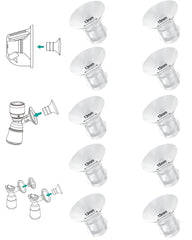 IVARONAL flange inserts 24mm shield fit for comfortable pumping.