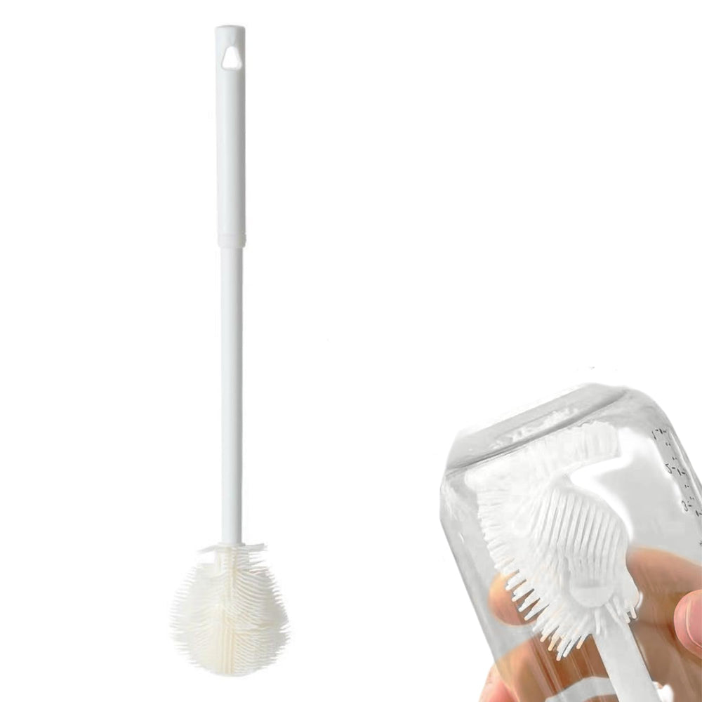 IVICOO foldable bottle brush with long handle reaches tall bottles for deep cleaning.
