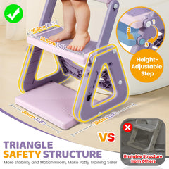 IvyWind potty seat folded for compact pink storage after use.