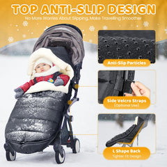 IvyWind footmuff coral fleece lining provides cozy warmth for cold days