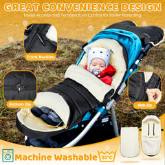 IvyWind footmuff with removable zipper for quick diaper changes
