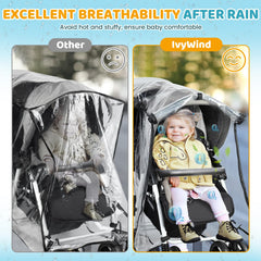 IvyWind back pocket on the rain cover provides convenient storage on rainy days