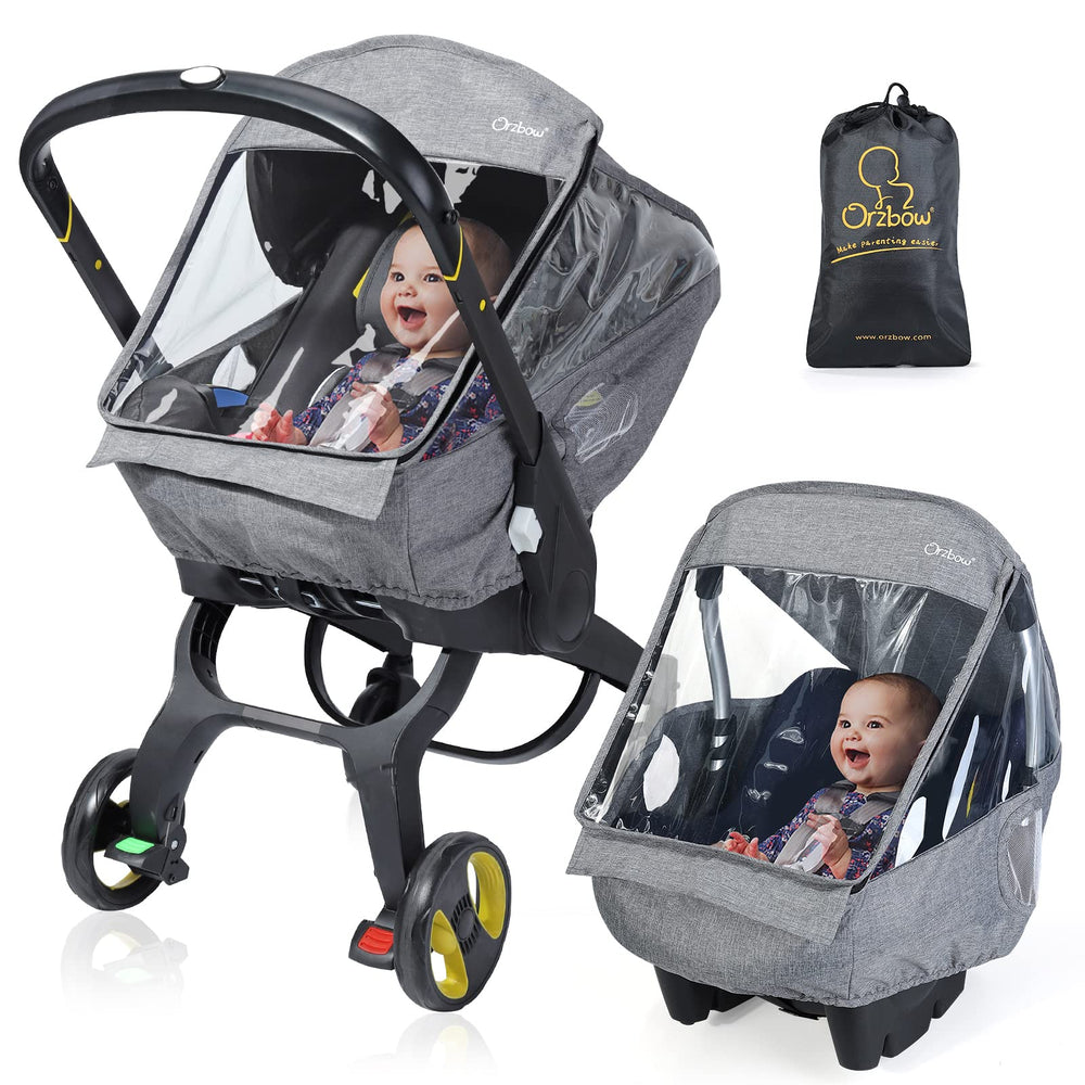 IvyWind universal car seat rain cover front view provides full protection with clear visibility