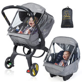 IvyWind universal car seat rain cover front view provides full protection with clear visibility