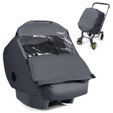 IvyWind winter carseat cover front view shows full-coverage warmth for cold rides