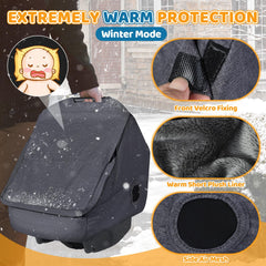 IvyWind winter carseat cover peep window lets you monitor baby while staying warm