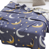 J-pinno Bright Moon Stars blanket folded for snuggle-ready softness and durability.