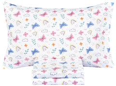 J-pinno butterfly rainbow pillowcase keeps little heads comfy and clean.
