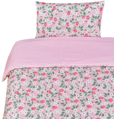 J-pinno pink strawberry duvet cover with cartoon print for cozy kids' nights