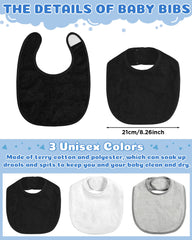 JaGely soft terry cotton bibs absorb drool to keep outfits dry.
