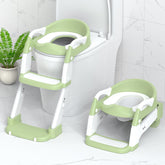 Jabaka Circle potty seat front view in green, showcasing 3-in-1 versatility for toddlers.