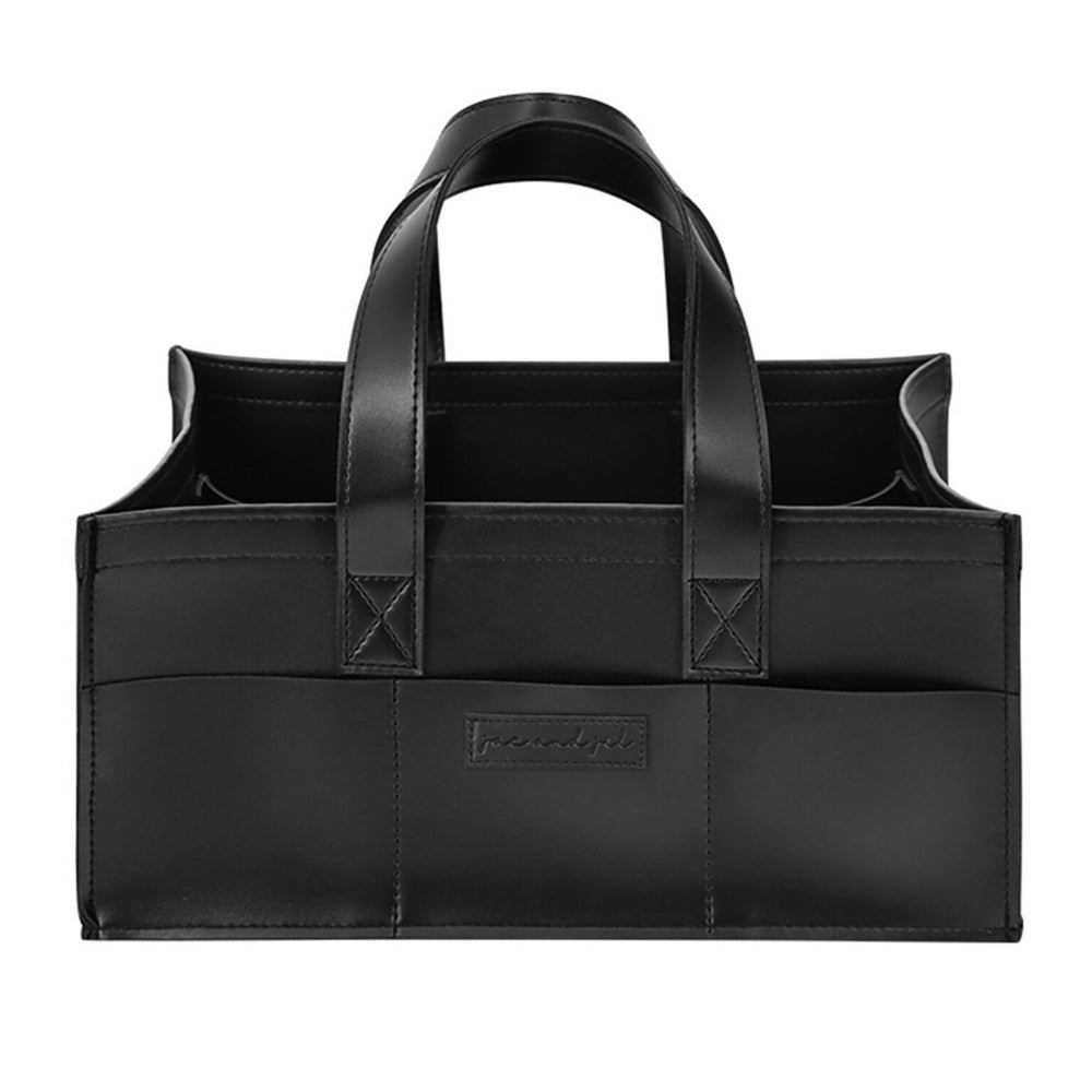 Jac and Jil liquorice-black diaper caddy with open dividers for organized newborn essentials