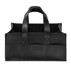 Jac and Jil liquorice-black diaper caddy with open dividers for organized newborn essentials