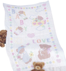 Jack Dempsey Needle Art Baby Bear crib quilt top front view for heirloom keepsakes