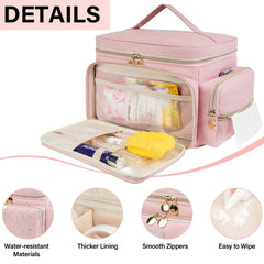 Jaffzora breast pump bag multiple pockets enable easy storage of attachments.