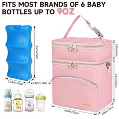 Jaffzora breastmilk cooler bag front pocket for phone and accessories.