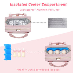 Jaffzora wearable bag cooler compartment interior keeps milk cool during travel and bottle swaps