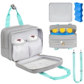 Jaffzora wearable breast pump bag front view for travel-ready storage.