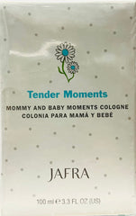 JAFRA Tender Moments bottle in hand evokes calming aroma during daily baby care.