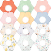 JaGely 12-pack baby bibs front view in assorted colors for mess-free feeding.