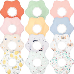 JaGely 12-pack baby bibs front view in assorted colors for mess-free feeding.