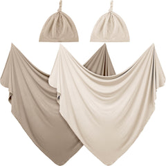 JaGely apricot swaddle blanket flatlay showing soft texture for newborn comfort