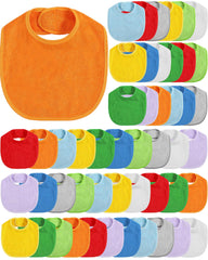 JaGely baby bibs multicolor pack close-up showing vibrant colors for daily drool protection.