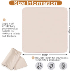 JaGely khaki swaddle blanket flatlay offering breathable baby coverage