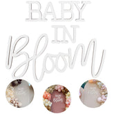 JALANCY Baby In Bloom sign front view for elegant baby shower backdrop