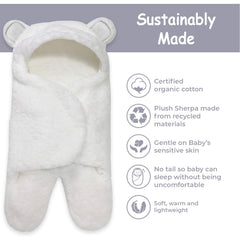 Jam Naturals baby swaddle blanket white flatlay shows soft texture and modern gender-neutral design