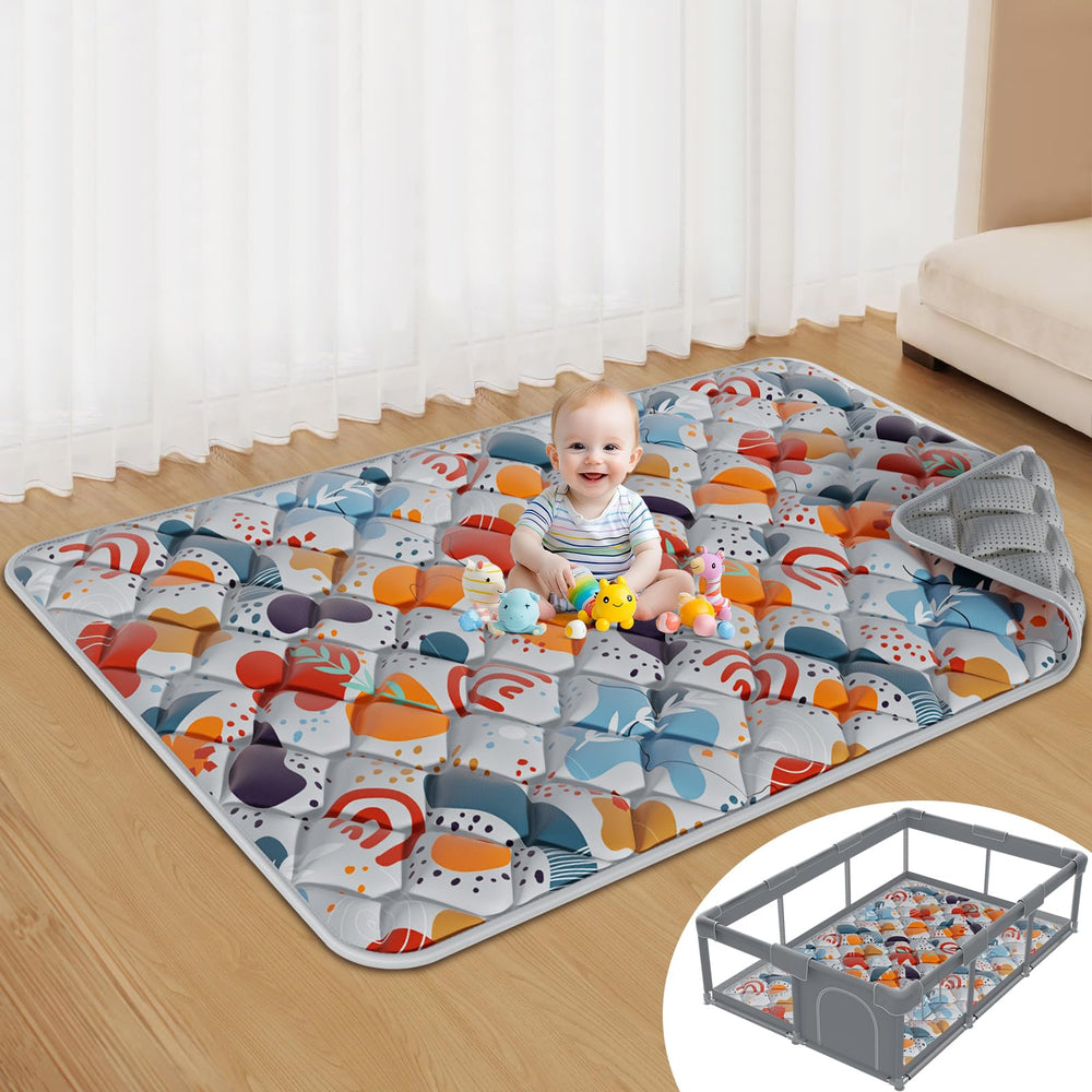 Jaobeem baby play mat laid flat for spacious floor playtime.