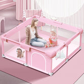 Jaobeem pink baby playpen 50x50 inches provides a safe, roomy space for toddlers.